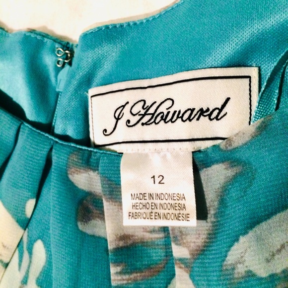 J Howard Dress Size 12 Long Mint Floral - Picture 5 of 13
